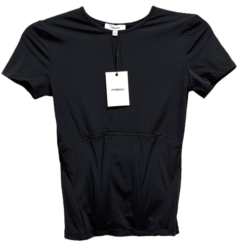 NWT Miaou Romy Top In Black - Picture 2 of 7
